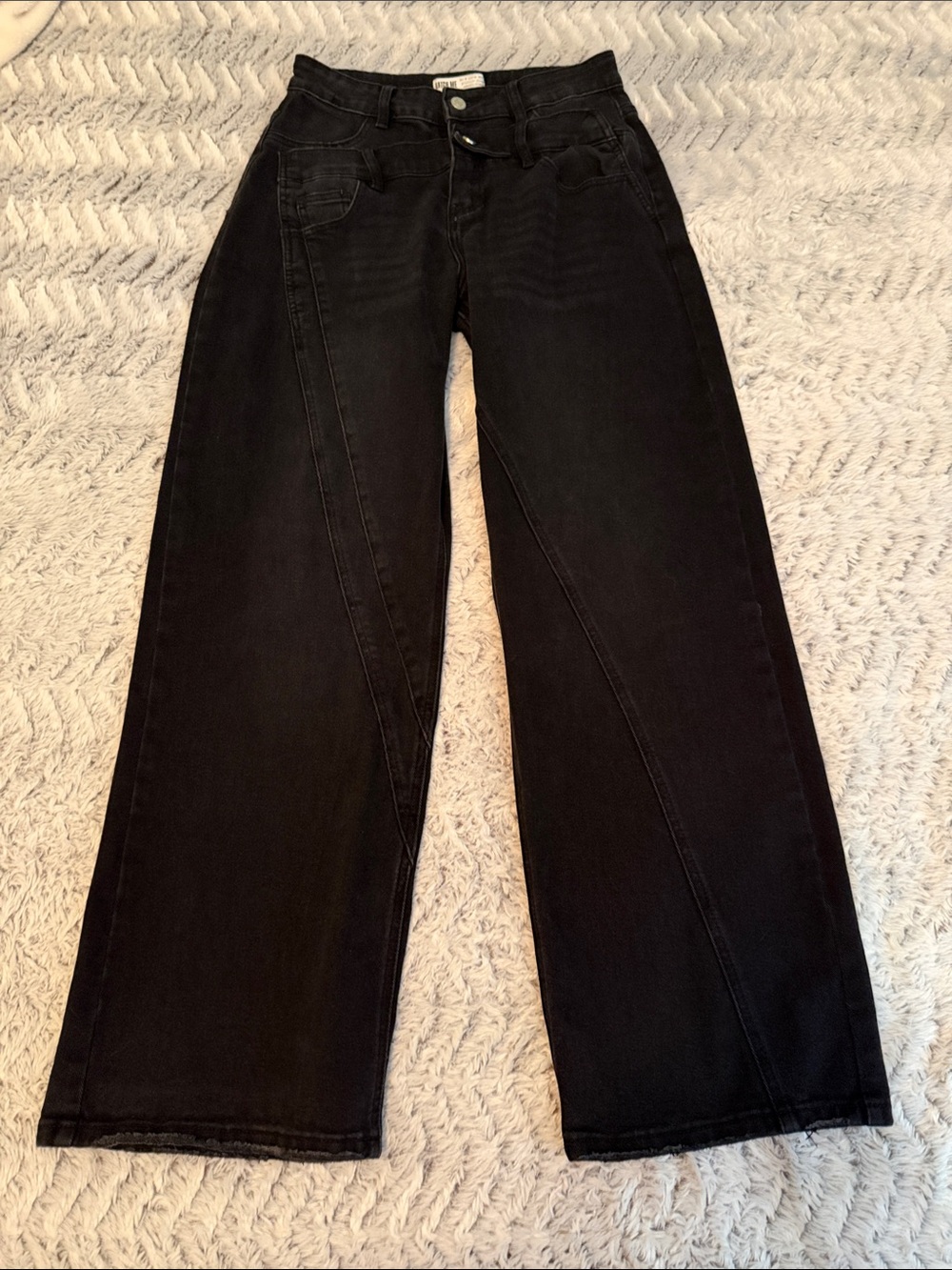 High-Rise Wide Leg Black Jeans for Women by Katch Me S 6 8